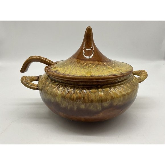 Marcia of California Pottery Vintage USA Drip Glazed Soup Tureen MCM Serveware - Picture 8 of 16